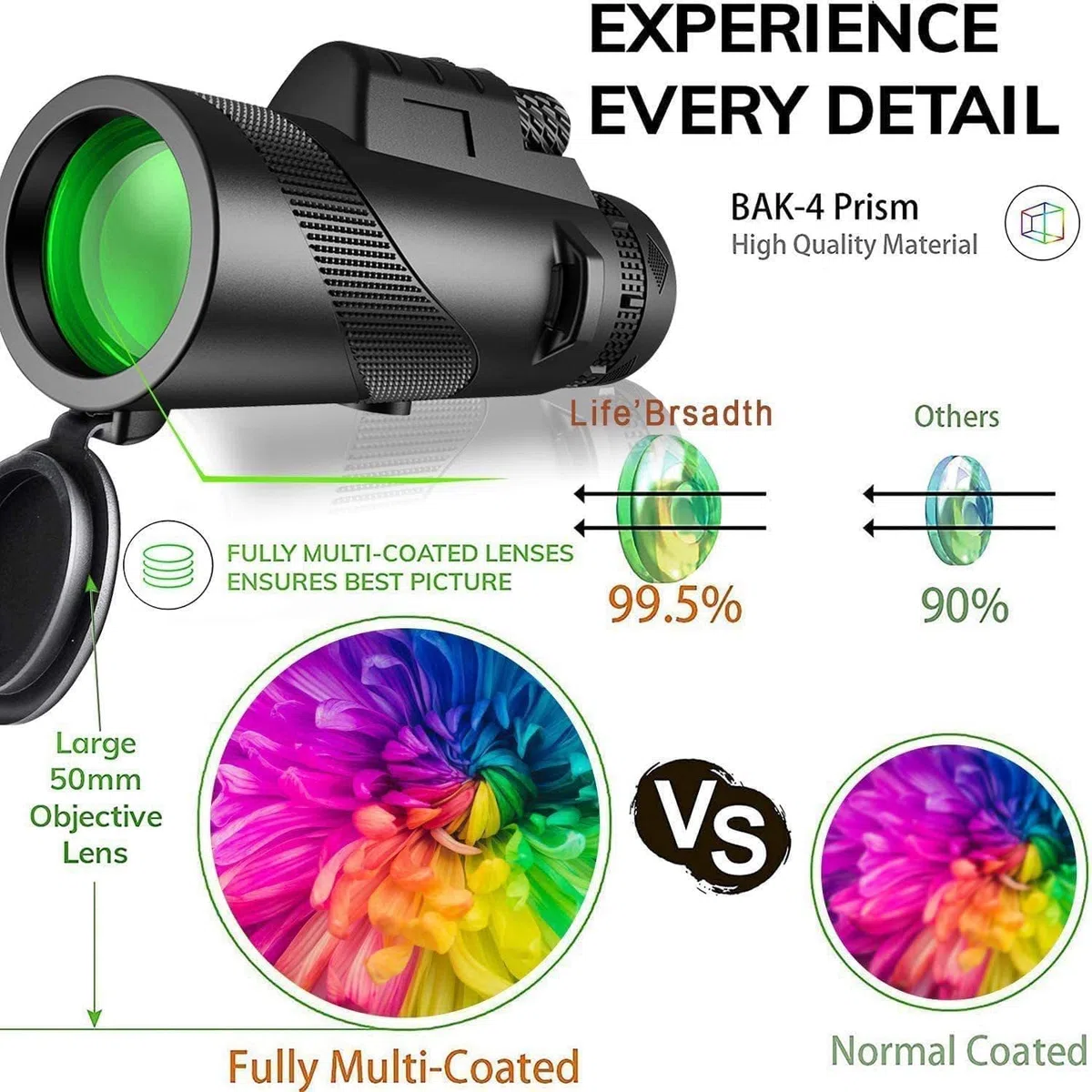 Yongheng monokular 12x50 Erwachsene, Monocular Telescope, Monoculars,mit Smartphone Halter Stativ,Robuste Gummiarmierung,für Wildtiere Vogelbeobachtung Wandern Jagd Camping,IDE