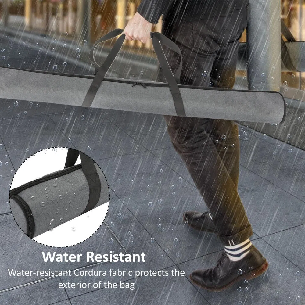Tragetasche für RGB-LED-Röhren für zwei 1,2 m lange Lichter – wasserabweisendes Cordura-Gewebe mit gepolsterten Fächern, Griffumwicklung und Reißverschlusstasche für Netzadapter, Kabel und