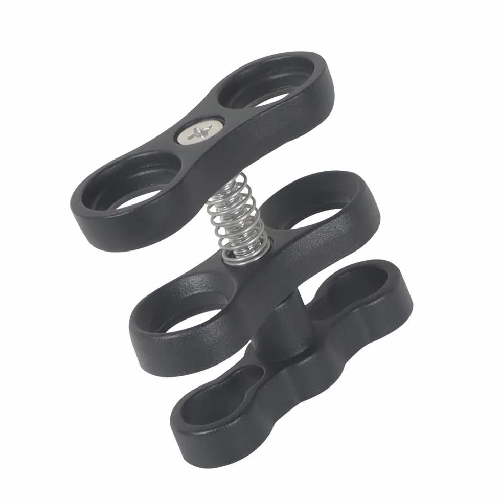 Aluminiumlegierung Tauchlicht-Clip, Tauchlicht-Butterfly-Klemmarm, Klemmmontage, Kugelgelenk-Anschluss, Aluminium-Kugelklemme, Montageklemme, Adapter, Ersatzkamera, 2 Stück