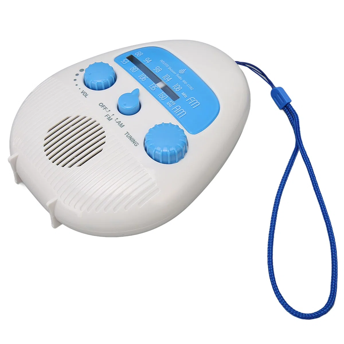 Wasserdichtes Duschradio, Spritzwassergeschütztes AM FM Radio mit Drehknopf, Eingebautem Lautsprecher, Einstellbarer Lautstärke, für den Einsatz Im Badezimmer Im Freien