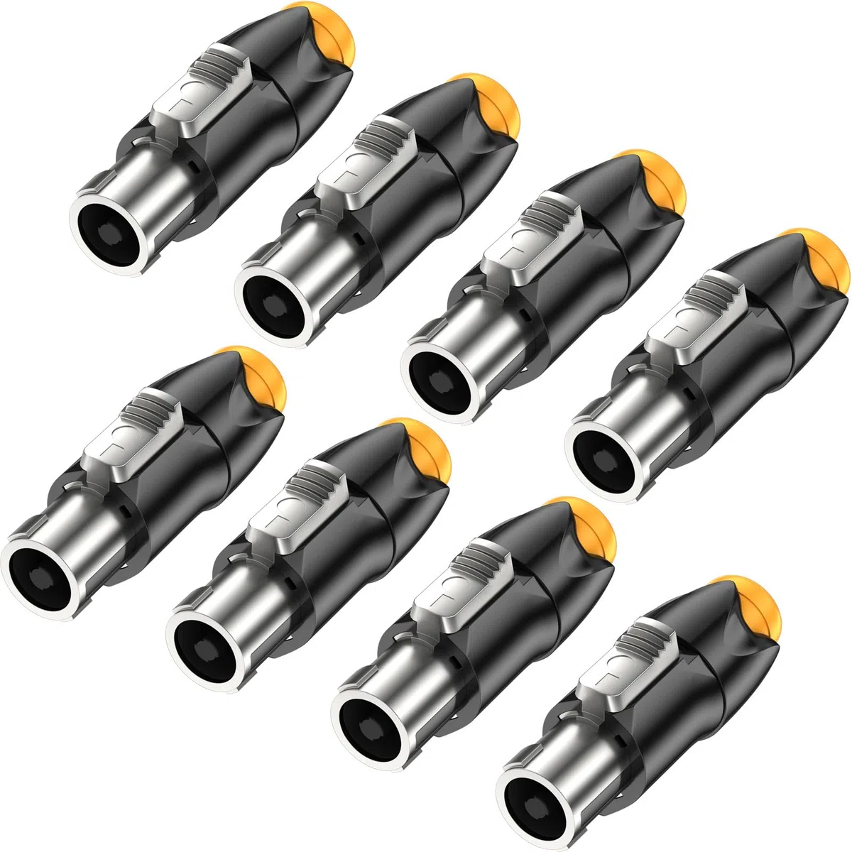 8Pack Speakon Stecker Metall Lautsprecher Adapter Twist Lock Lautsprecher Stecker Kompatibel mit Speakon NL4FC, NL4FX, NLT4X, NL2FC