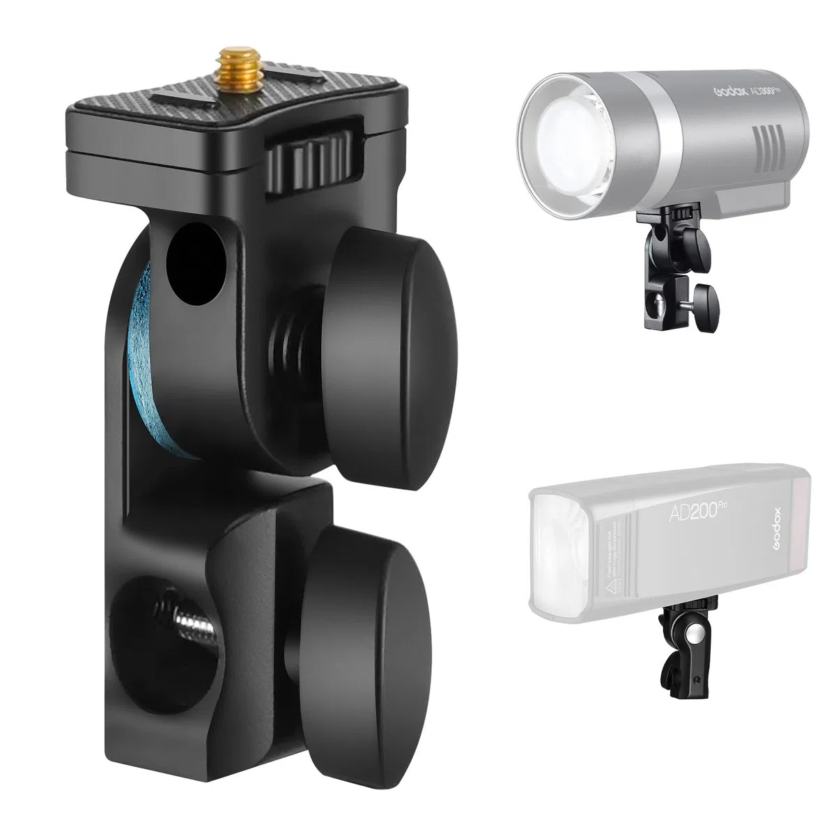 Godox AD-E2 Blitzhalterung Metallhalterung Umbrella mount Umbrella Holder Bracket mit Standard 1/4" Schraube und Schirmadapter für AD100Por AD300Pro AD200 AD200Pro AD200Proii