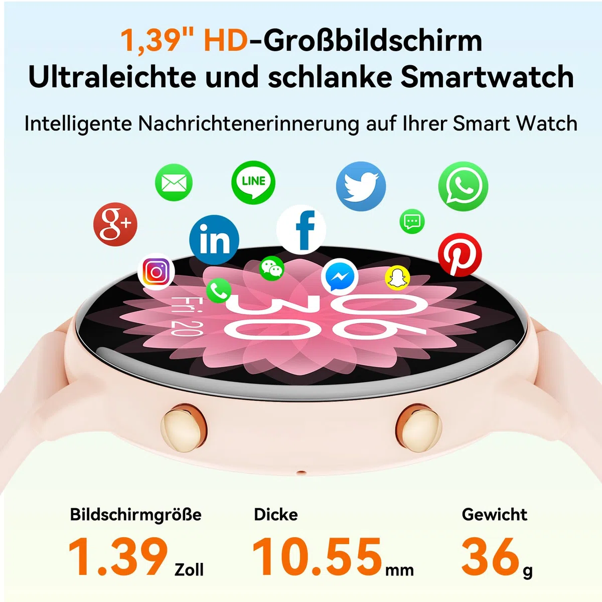 Hwagol Smartwatch Damen Herren, 1.39" Zoll Touchscreen Smart Watch mit Bluetooth Anrufe, Uhr Damen Herren mit 140+ Sportmodi SpO2 Pulsuhr Schlafmonitor Schrittzähler, Armbanduhr für iOS Android