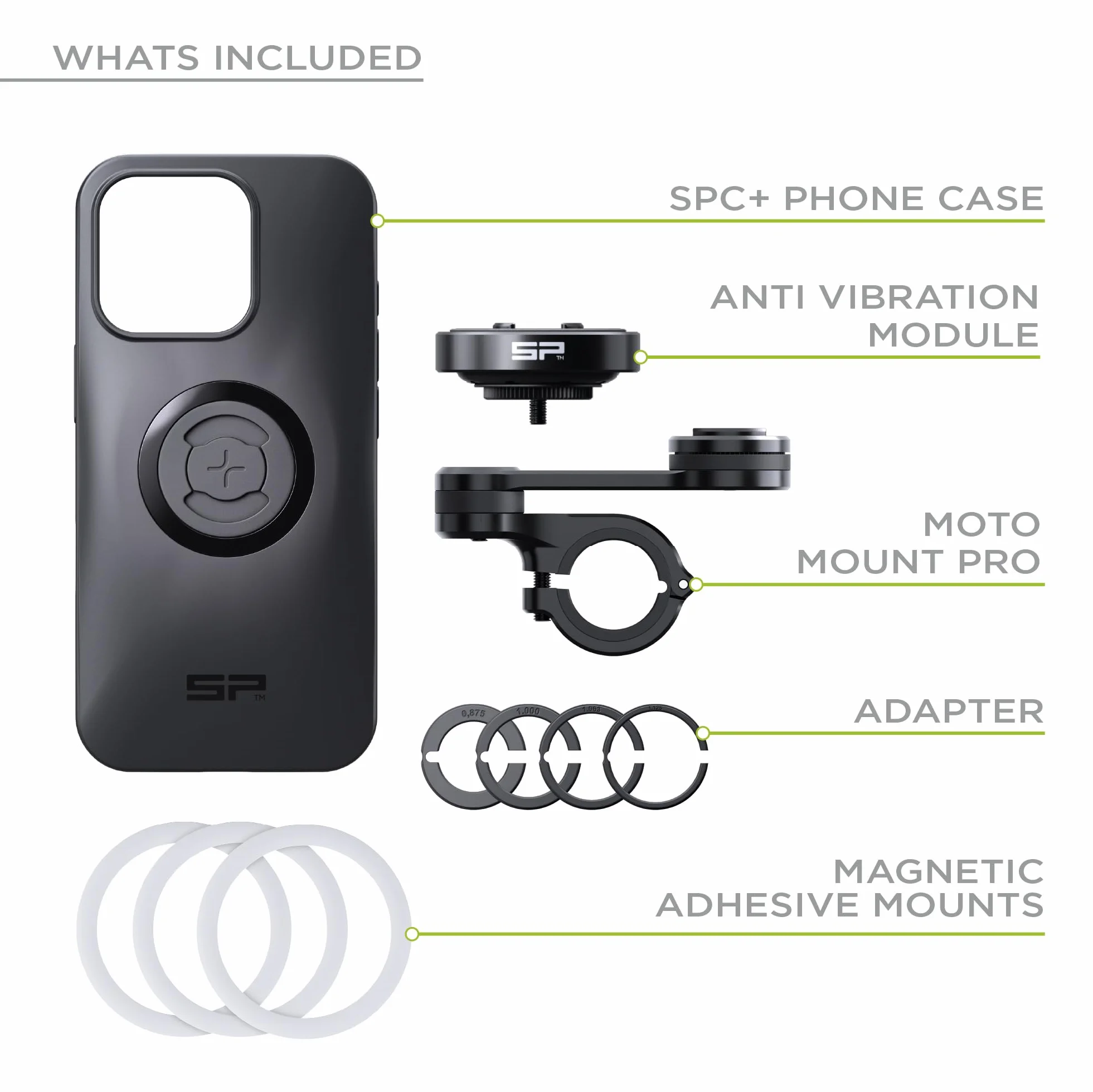 SP CONNECT Moto Bundle mit Anti Vibration Module | SPC+ | kompatibel mit iPhone 14/13 | Handyhalter für Motorrad Bike Moped Roller | Gadget Halterung für Navi