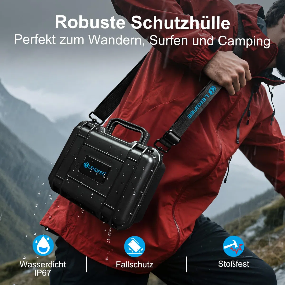 LEKUFEE Tragbare wasserdichte Tragetasche für Insta360 X5/X4 Air/X4/x3,Must-Have-Bundle,Starter-Bundle und Zubehör (nur Koffer)