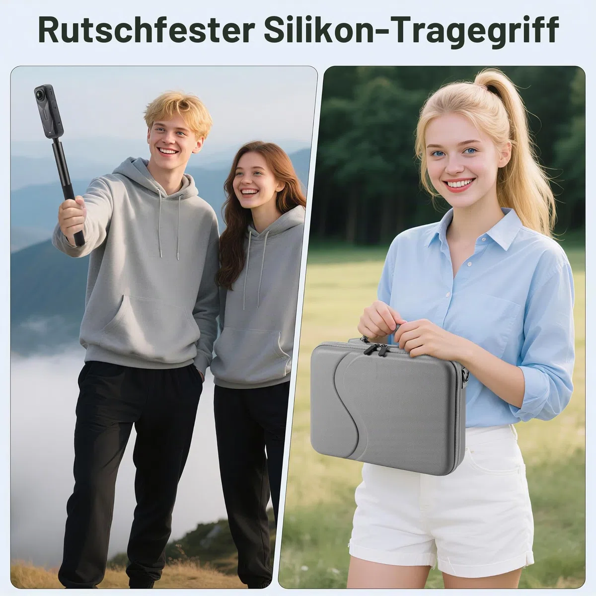 STARTRC VCR Tasche X5 Tragetasche für Insta360 X5 Aufbewahrung, schützende Reisetasche für Insta 360 X5 X4 Basic Bundle Akku Schnellladezubehör Bullet Time Griff / 114 cm Selfie-Stick