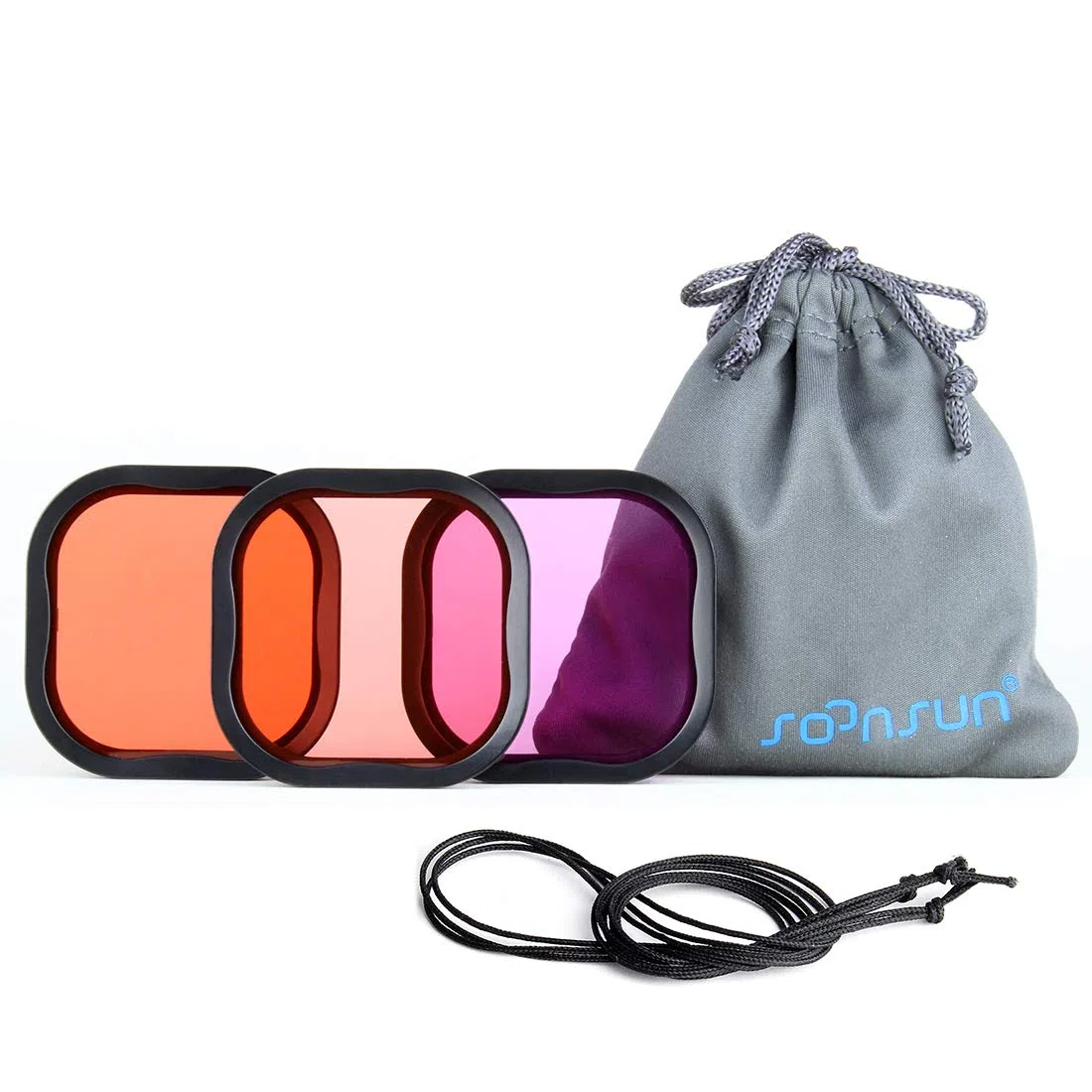 SOONSUN Tauchfilter für GoPro Hero 8 9 Schwarz, offizielles wasserdichtes Schutzgehäuse – Rot, Hellrot und Magenta Filter verbessert Farben Verschiedene Unterwasser-Video- Fotografie-Bedingungen.