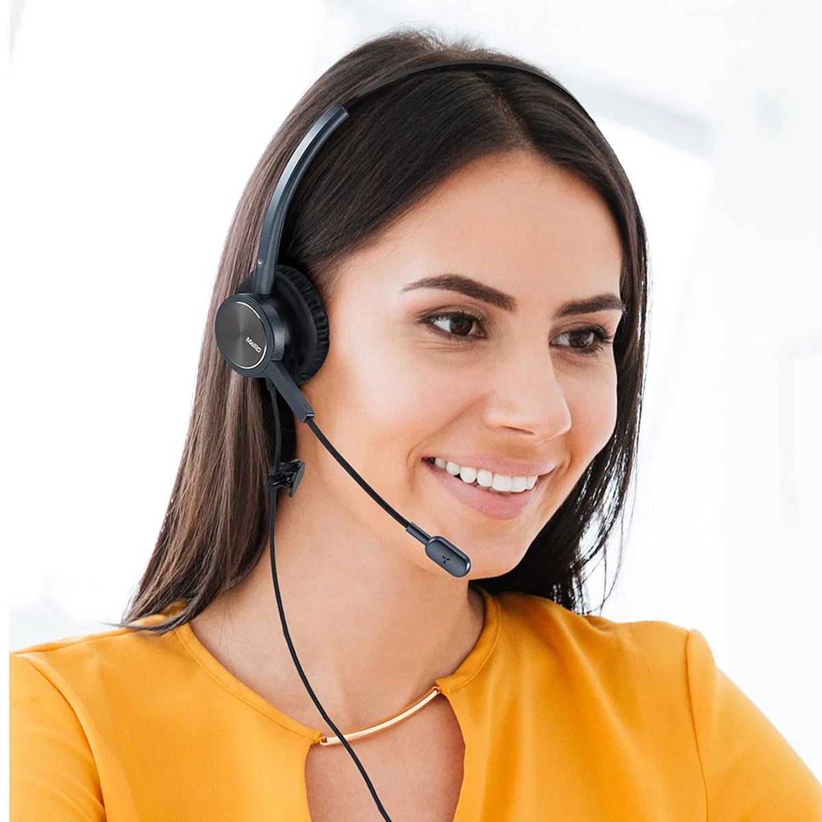 Mairdi Telefon Headset mit 2 5mm Klinke, Dual CallCenter Festnetztelefone Kopfhörer mit Mikrofon Noise Cancelling für Panasonic Cisco SPA Siemens Gigaset Grandstream Polycom DECT Schnurlostelefon