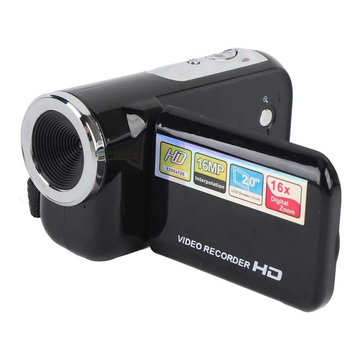 Digitale Videokamera DV -Camcorder, 1080p 16 MP 2 Zoll LCD -Bildschirm, Anti -Shake, 16 -Fach Digitaler Zoom, für Reise -Vlogging (Black)