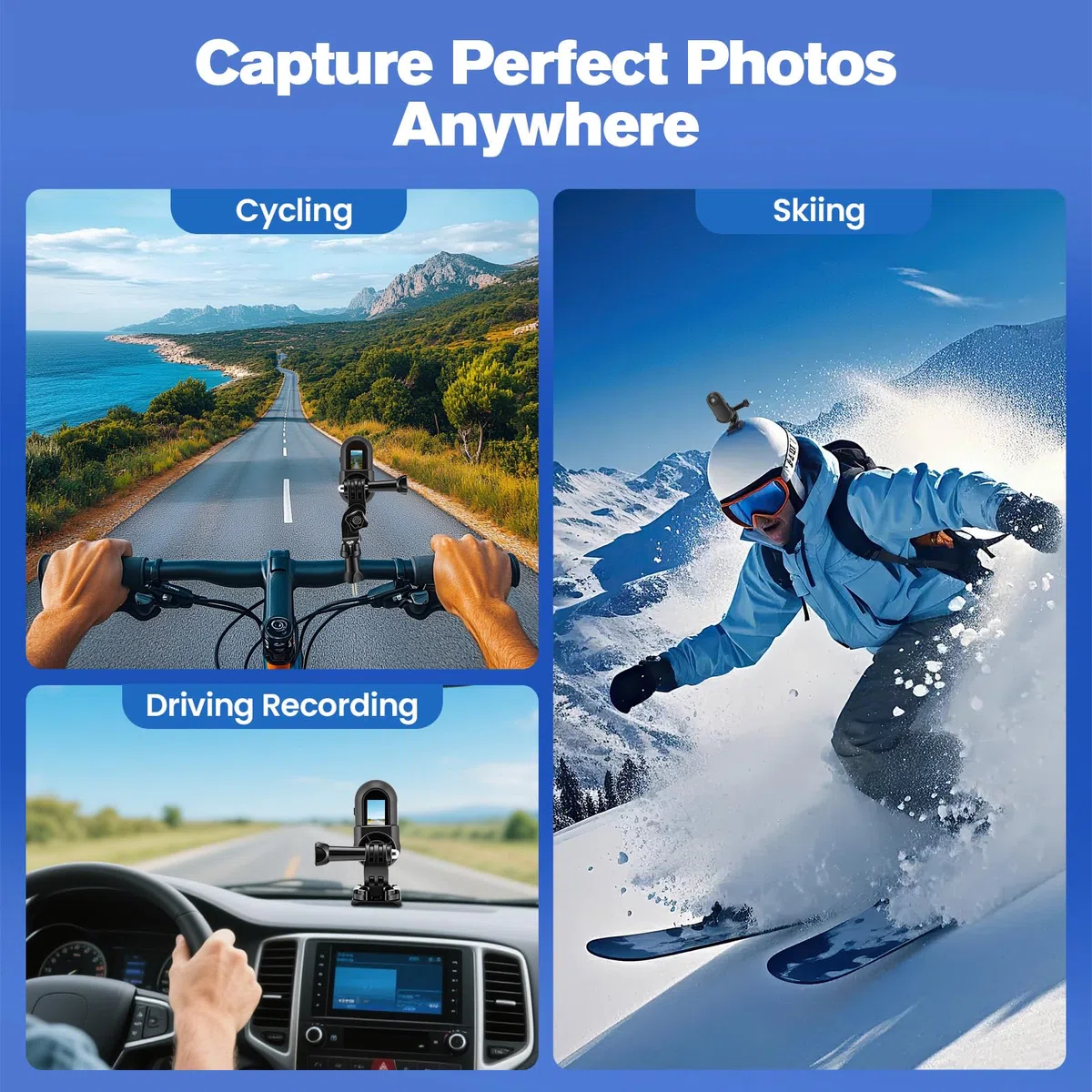 1080P Mini Körperkamera mit Akku-Case & 128GB, Helmkamera Motorrad POV Kamera für Fahrrad, Ski, Outdoor Abenteuer & Geschenk für Damen und Herren(Schwarz)