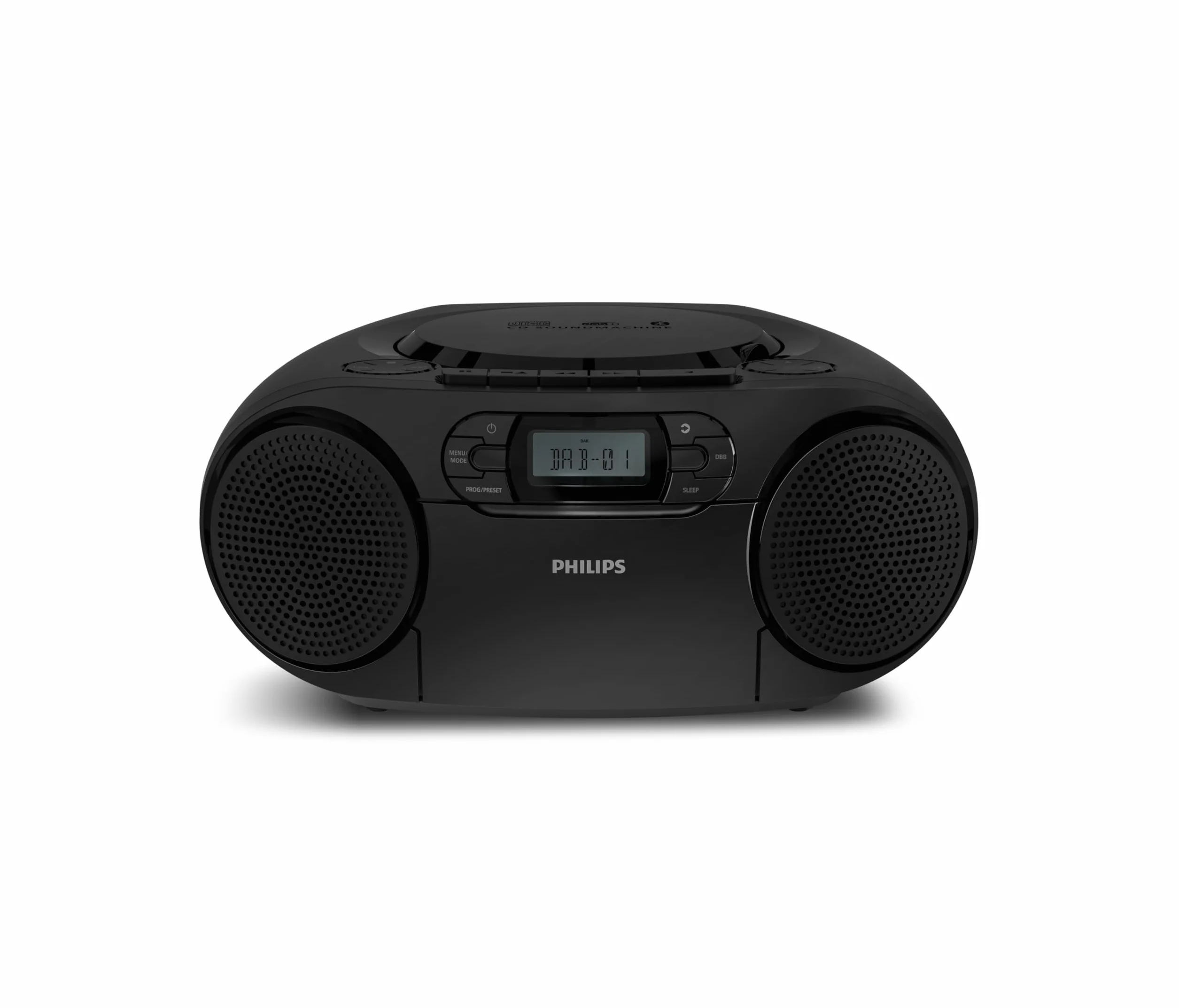 Philips TAZ2500 Tragbare CD-Soundmaschine mit Kassettenspieler, DAB+/FM Radio, Bluetooth 6.0, USB-Wiedergabe, Audio-Eingang, Dynamische Bassverstärkung, Stereolautsprecher, Netz-/Batterieversorgung
