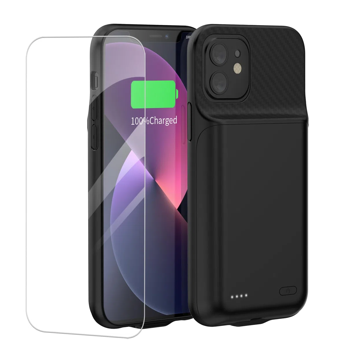 Akkuhülle für iPhone 13/13Pro/14, 13800 mAh Ultradünne Schutzhülle Ladehülle
