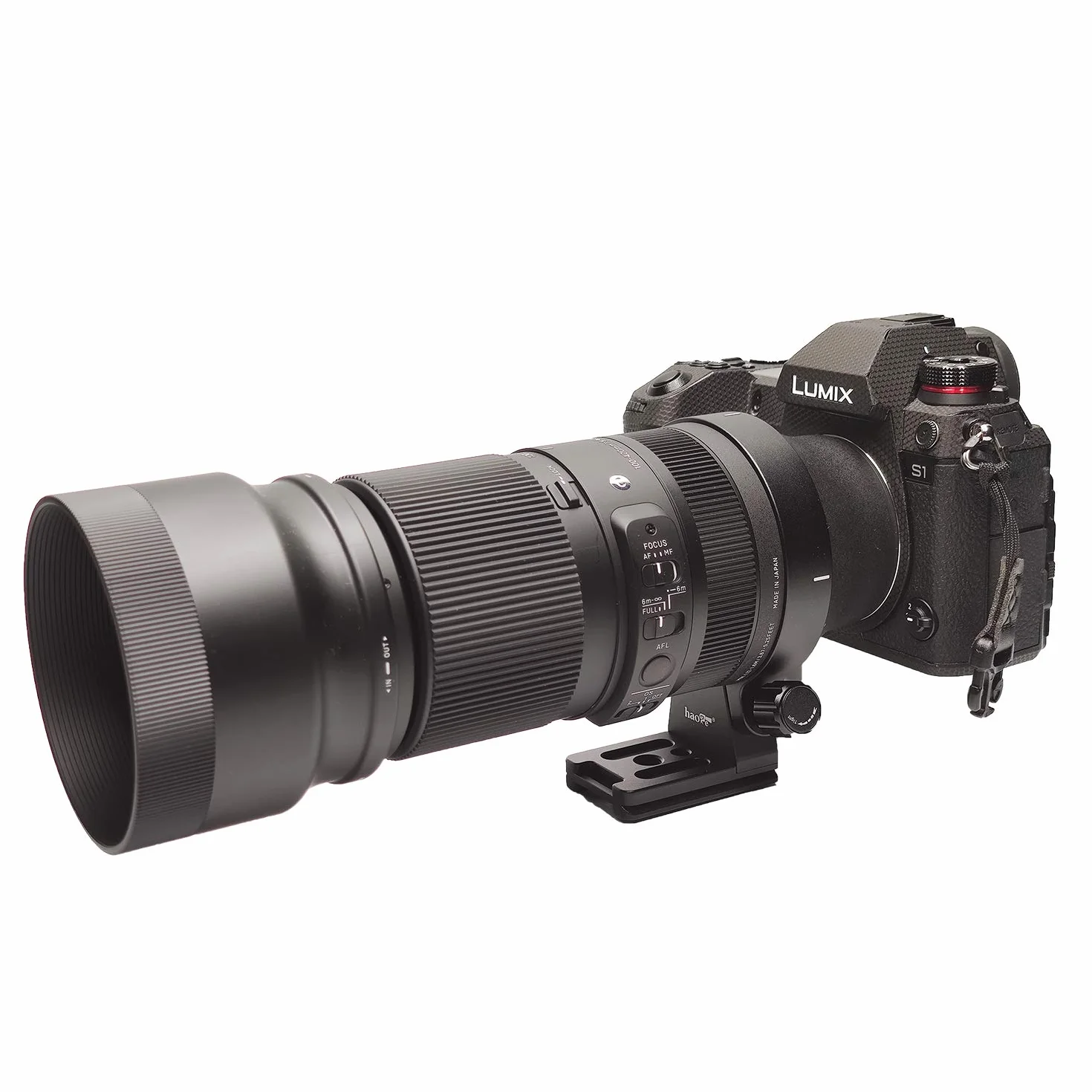 Haoge LMR-SM140S Stativ-Halterungsring für Sigma 100-400 mm F5-6.3 DG DN OS Objektiv, (Sony E,Fuji XF-Mount,L-Mount) und 105 mm F1.4 Art Objektiv, Ersatz-Fußständer,eingebaute Arca Swiss-Platte