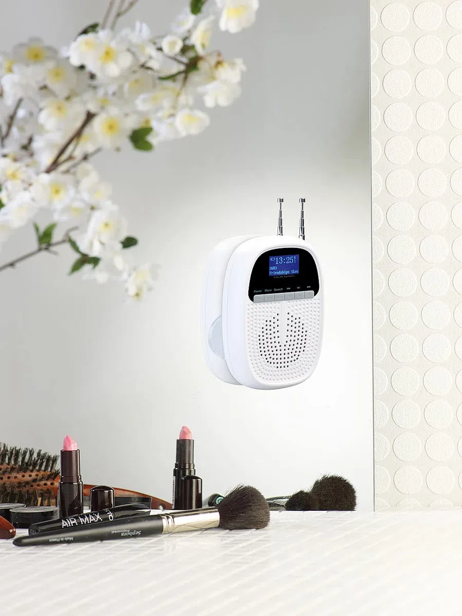 VR-Radio Badradio mit Uhr: Badezimmer-Akku-Radio mit DAB+/FM, Bluetooth, Versandrückläufer (Badezimmer Radio mit Uhr, Duschradio mit, Freisprecheinrichtung)