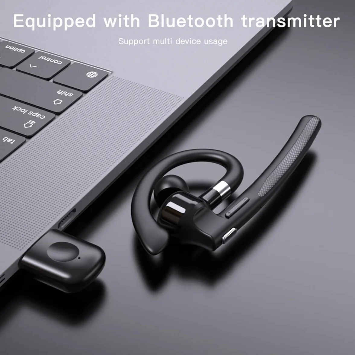 eppfun Bluetooth 5.4 Headset, In Ear Freisprech Headset Handy Kabellos Kopfhörer mit Dual Noise-Cancelling-Mikrofon, 48 Stunden Gesprächszeit, für Autofahren, Telefon, Büro,Trucker-Fahrer