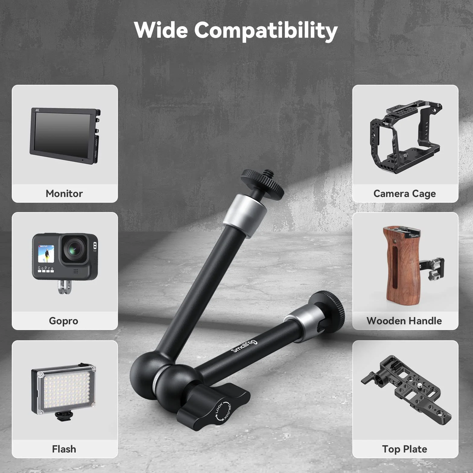 SMALLRIG Magic Arm 9,8 Zoll für LCD-Monitor DSLR Kamera Rig - 2066B