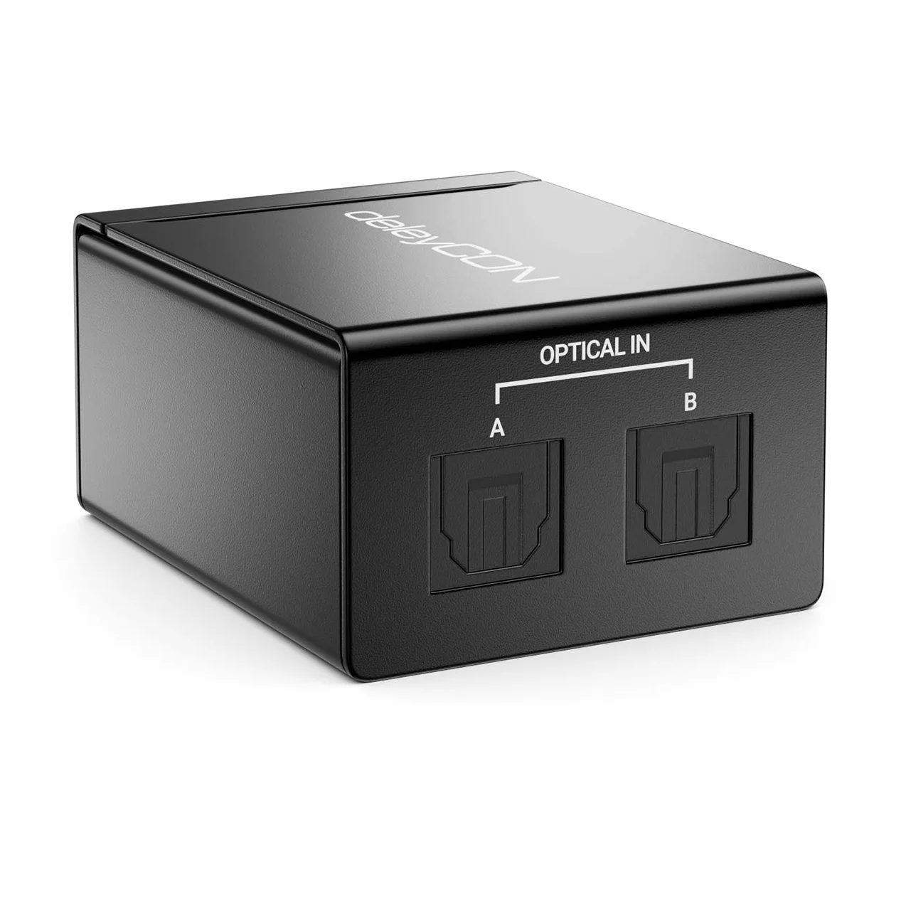 deleyCON Toslink 2x1 Switch SPDIF Audio Manueller Umschalter Verteiler Splitter (2X IN / 1x Out) Optisch TOSLINK - aus Metall