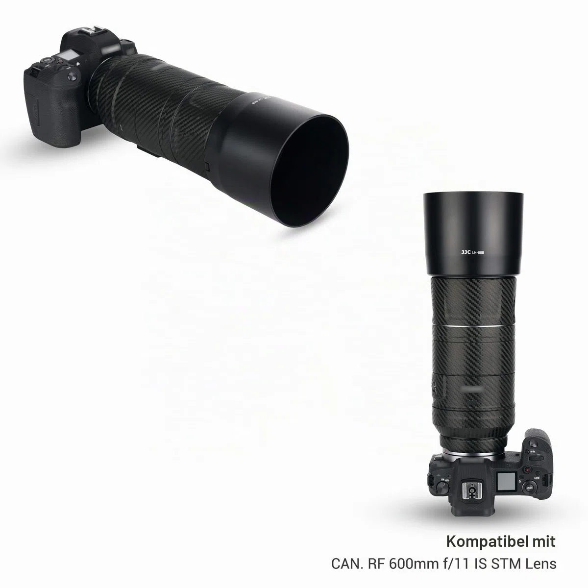 JJC ET-88B Gegenlichtblende - Kompatibel mit Canon RF 600mm F11 is STM & RF 135mm F1.8 L is USM - Umkehrbare Gegenlichtblende - Verhindert Reflexionen - Schützt das Objektiv