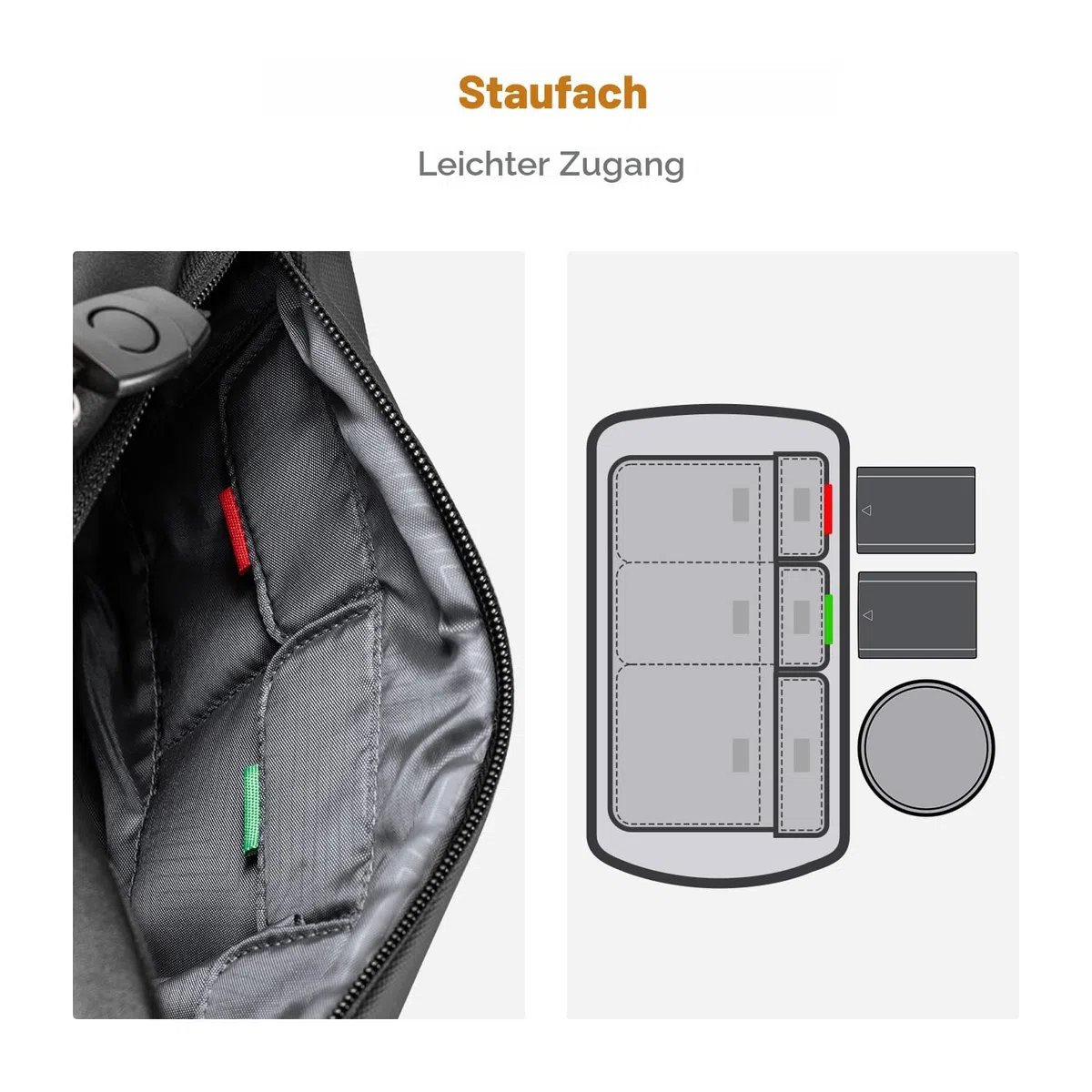 K&F CONCEPT Kamera-Rucksack, Schultertasche, quadratische Tasche, Taschen für Fotografen, Kamera-Rechteck-Hülle, kompatibel mit Canon/Nikon/Sony/DJI Mavic Drohnen-Rucksack