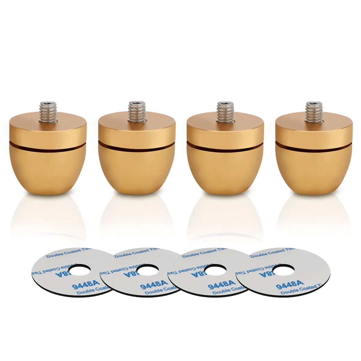 Lautsprecher Isolationsfüße Aluminium 33mm*30mm High-End HiFi Lautsprecher Pads Isolationsfüße Subwoofer füße Audio Verstärkerfüße für Audio,Lautsprecher,Subwoofer,Heimkino(4 Stück,Gold)