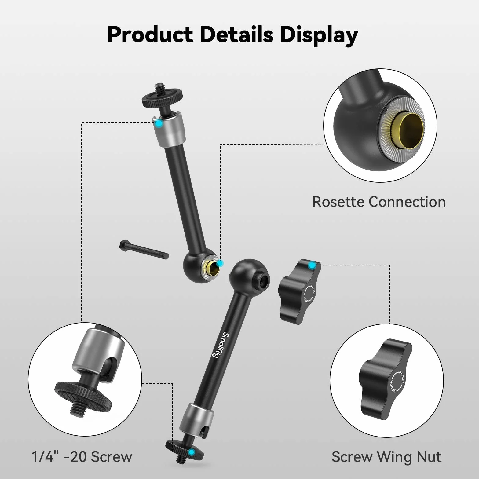 SMALLRIG Magic Arm 9,8 Zoll für LCD-Monitor DSLR Kamera Rig - 2066B