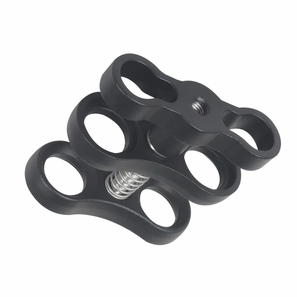 Aluminiumlegierung Tauchlicht-Clip, Tauchlicht-Butterfly-Klemmarm, Klemmmontage, Kugelgelenk-Anschluss, Aluminium-Kugelklemme, Montageklemme, Adapter, Ersatzkamera, 2 Stück
