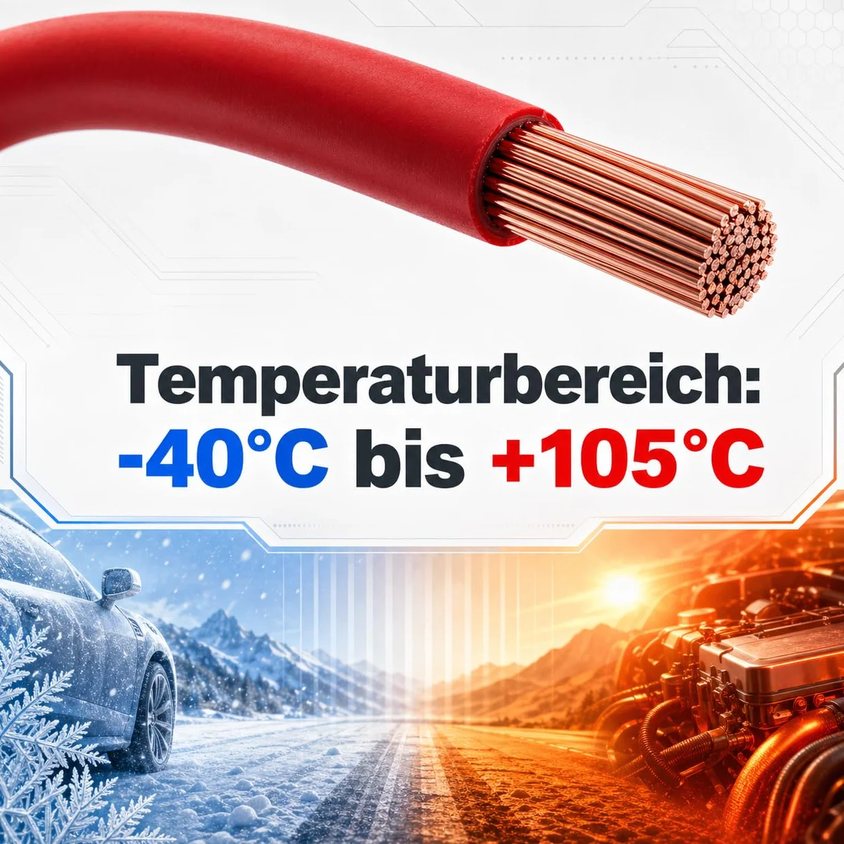 DCSk Kfz-Kabel 2,5mm² 10m FLRY B asymmetrisch 2.5 mm² Fahrzeugleitung Kfz Litze Farbset rot schwarz 2 5mm2