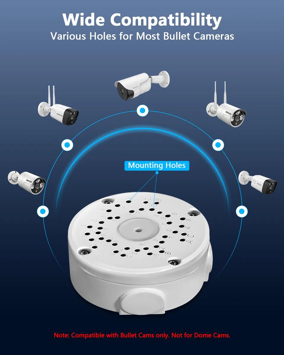 Kamera-Anschlussdose, wasserdichte Anschlussdose für Überwachungskamera, Überwachungskamera-Montagebox, CCTV-Anschlussdos (6pcs)