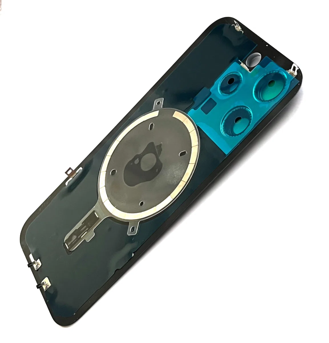 Generisch Backcover (Akkudeckel) passend für iPhone 15 Pro. Vormontiert : mit Magnet, Metallträger, Kameraringe, etc. Ersatzrückglas. OEM (Blau)