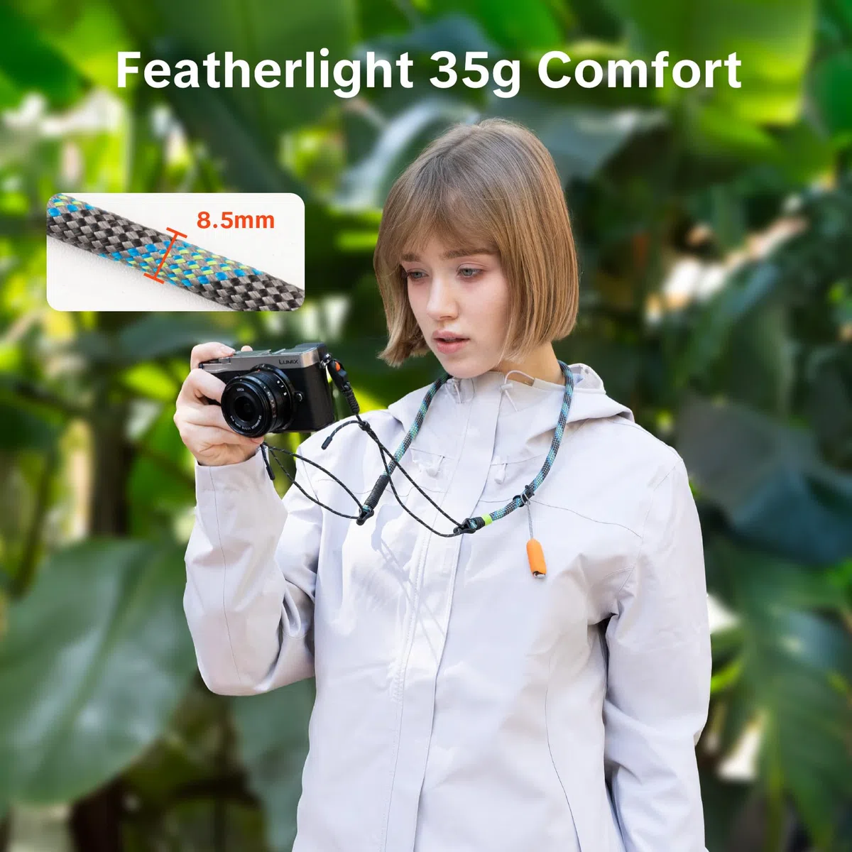 PGYTECH Kameragurt Slim Verstellbarer Schnellverschluss-Schultergurt 820-1360mm Leichter Haltegurt für System/Kompakt/Instax/Digitalkameras, Outdoor Stil