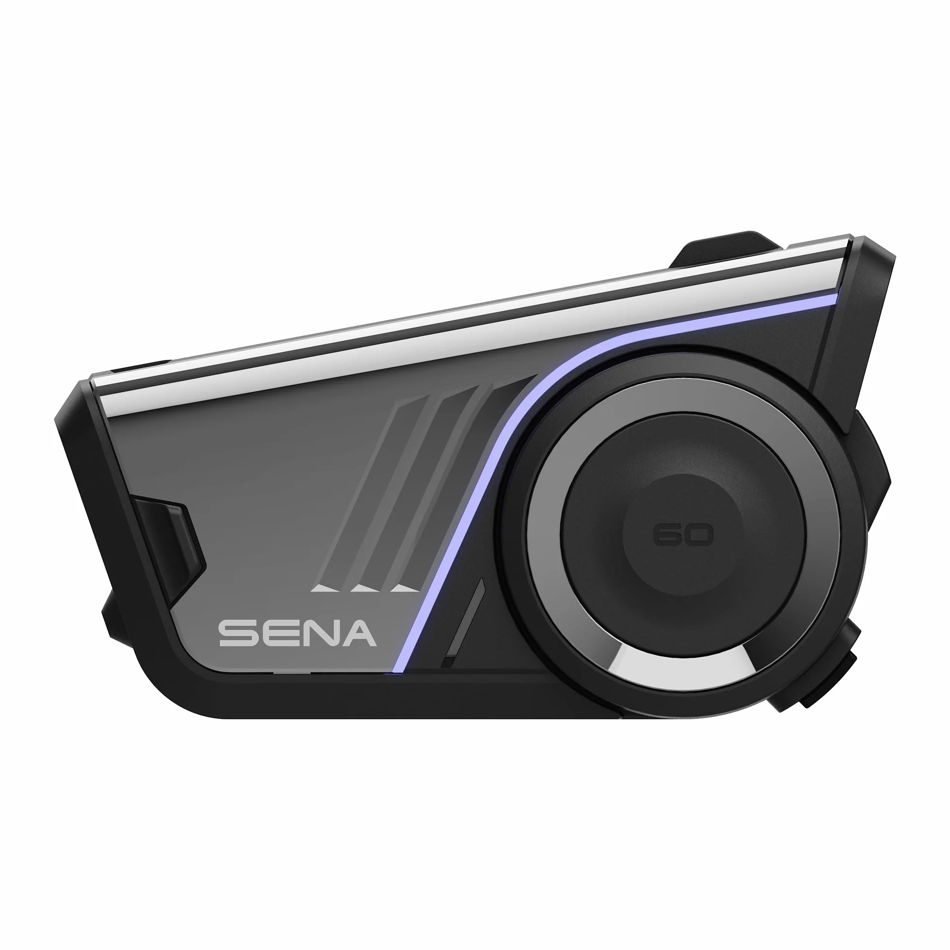 Sena 60S Motorrad-Kommunikationssystem Mesh 3.0, Wave, Bluetooth Intercom, IPX7 wasserdicht, 24 Std. Akku, 2 km Reichweite, Sound von Harman Kardon 2. Generation Helm-Kommunikationssystem