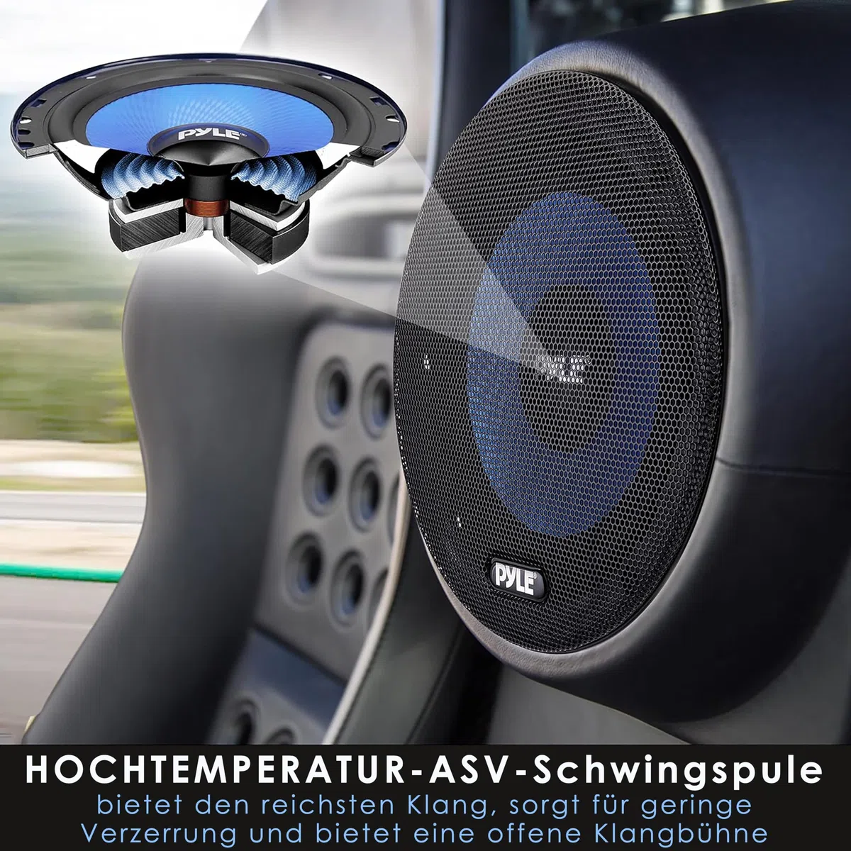 Pyle Auto Lautsprecher 165mm 6.5 Zoll 3 Wege Set 360W - Einbaulautsprecher Auto Kfz Lautsprecher mit Hochtöner Mitteltöner Car Hifi Klang klare Höhen für Soundsystem Upgrade einfache Montage