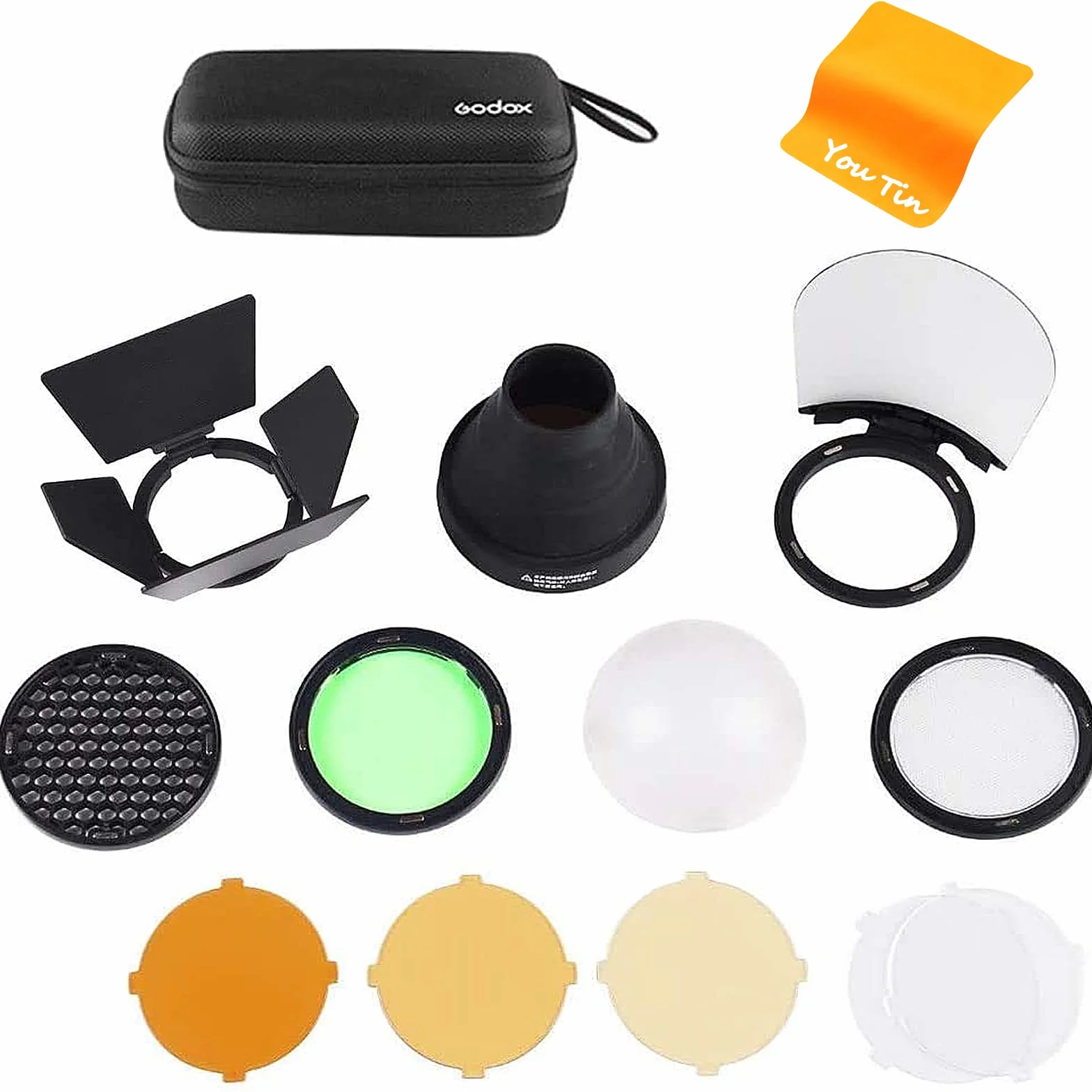 Godox AK-R1 Runder Blitzkopf Zubehör-Kit für Godox V1 Speedlight und H200R Runder Blitzkopf zu AD200 AD200pro Taschenblitz
