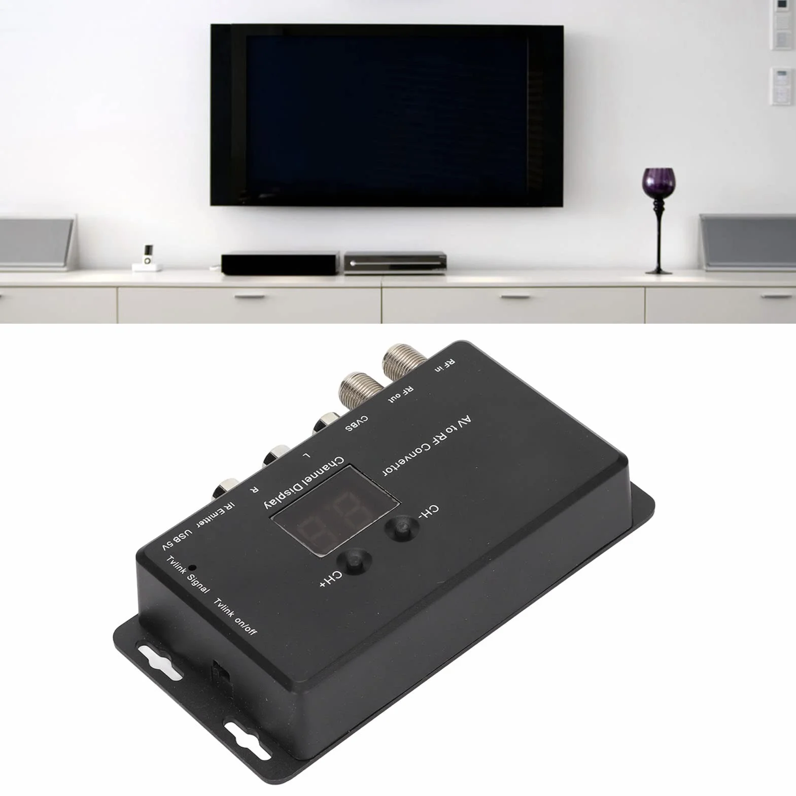 UHF-Modulator - TV-LINK-Modulator, PAL NTSC AV-zu-HF-TV-Verteilungsmodulatoren, -Innengewinde AV-Audio-Video-TV-Link-UHF-Konverter für HF-Ausgang von SLX / TV-Links