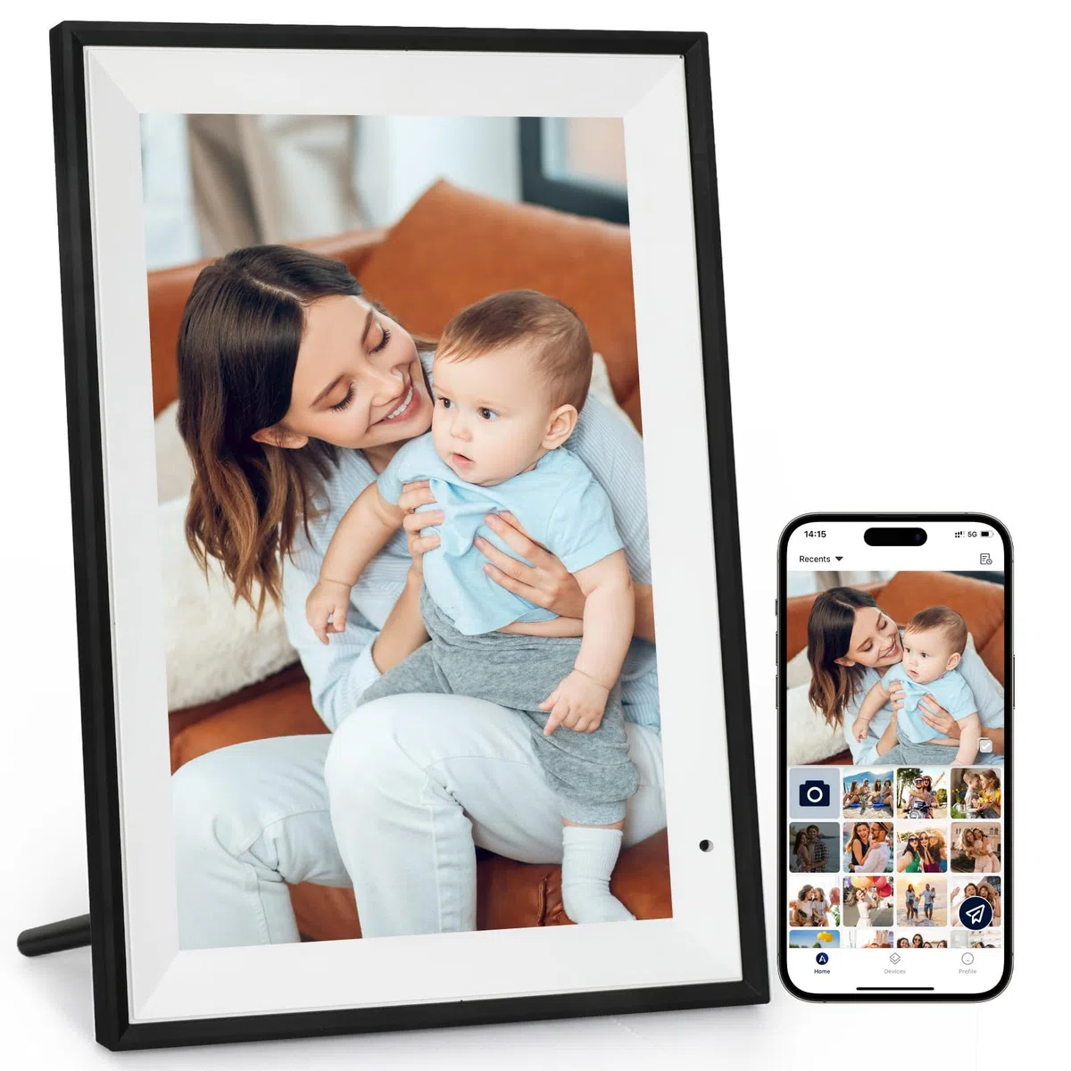 WiFi Digitaler Bilderrahmen 10,1 Zoll 1280x800 IPS HD Touchscreen 32GB Foto Rahmen Automatische Drehung