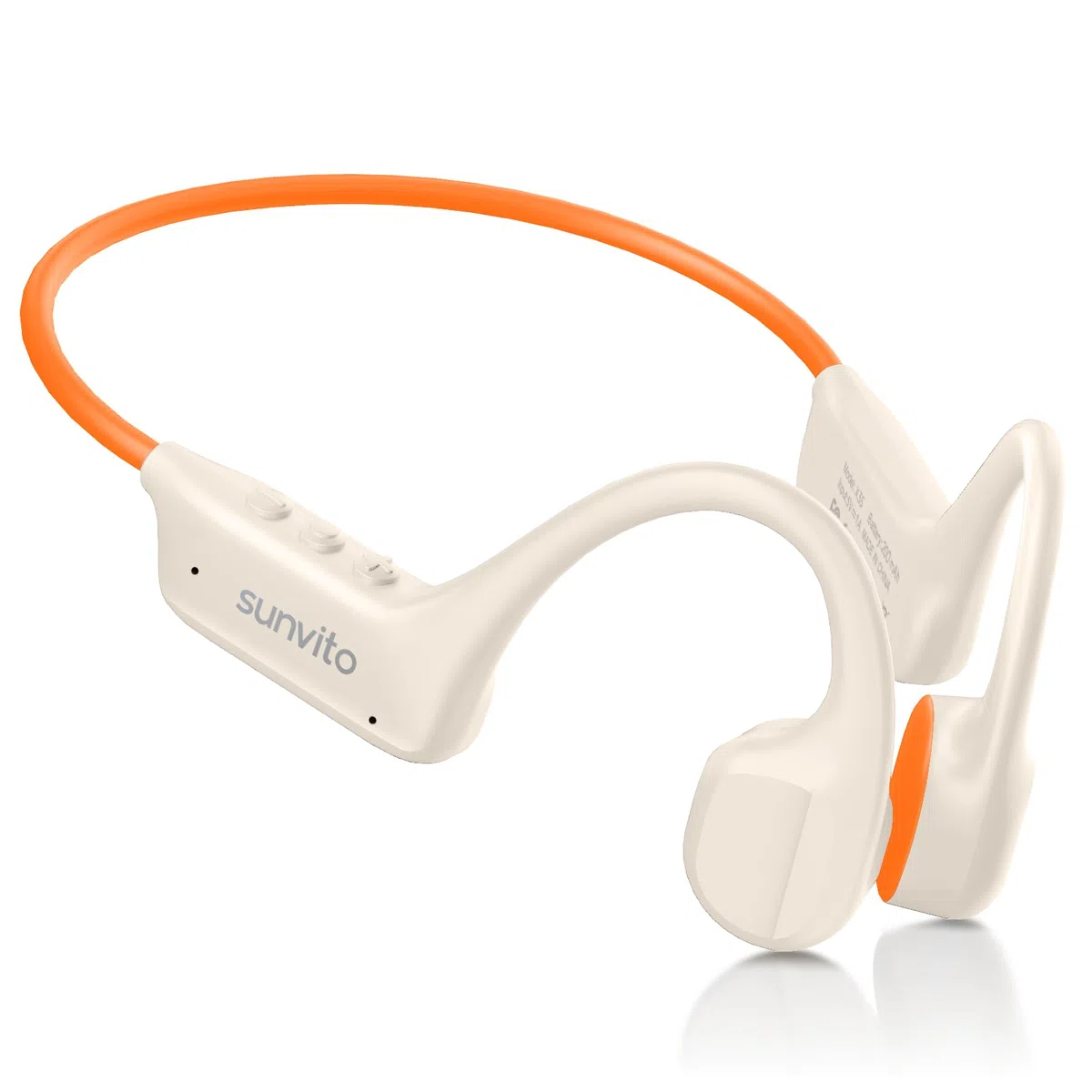 Knochenleitung Kopfhörer Bluetooth 6.1, IPX7 wasserdichte Open-Ear Kopfhörer mit Mikrofon, leichte Bone Conduction Headphones für Laufen, Fitness, Radfahren - Orange