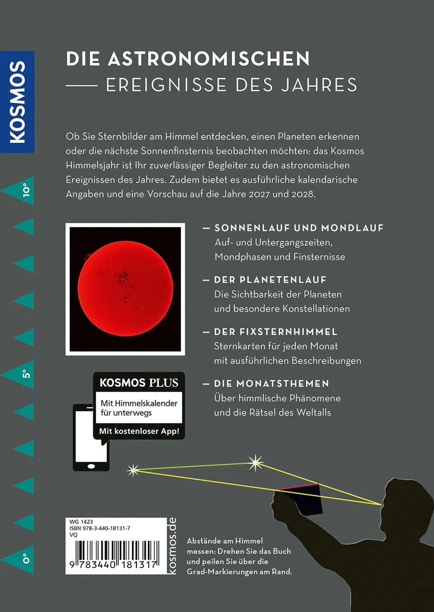 Kosmos Himmelsjahr 2026: Sonne, Mond und Sterne im Jahreslauf -- Das Astronomie-Jahrbuch Nr. 1 mit Astrokalender für unterwegs in der Kosmos-Plus-App