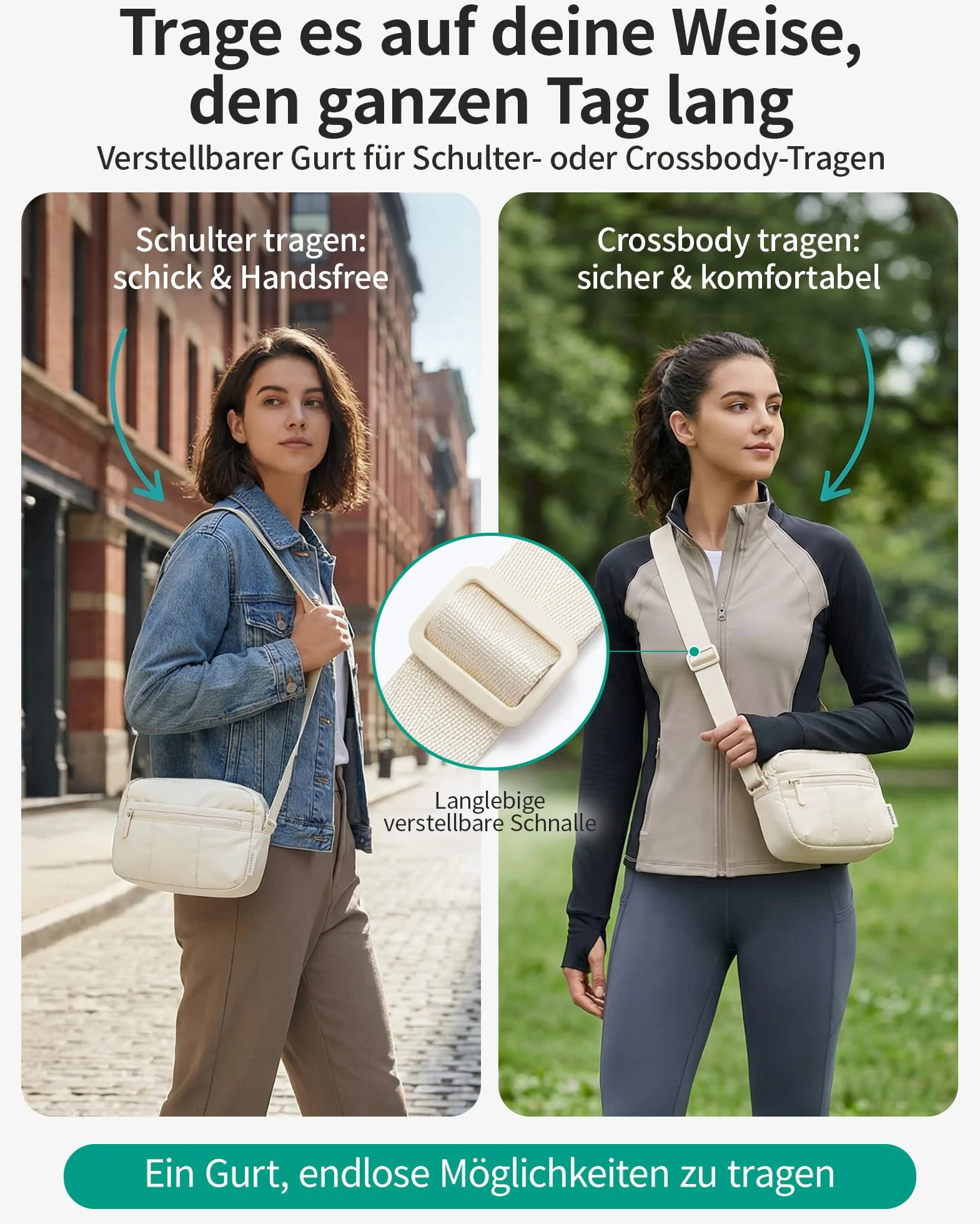bagsmart Puffer Kameratasche Klein, Kamera Tasche DSLR SLR Fototasche Klein, Leicht und stilvoll Umhängetasche Spiegelreflex Systemkamera Objektive Zubehör(Kamel)