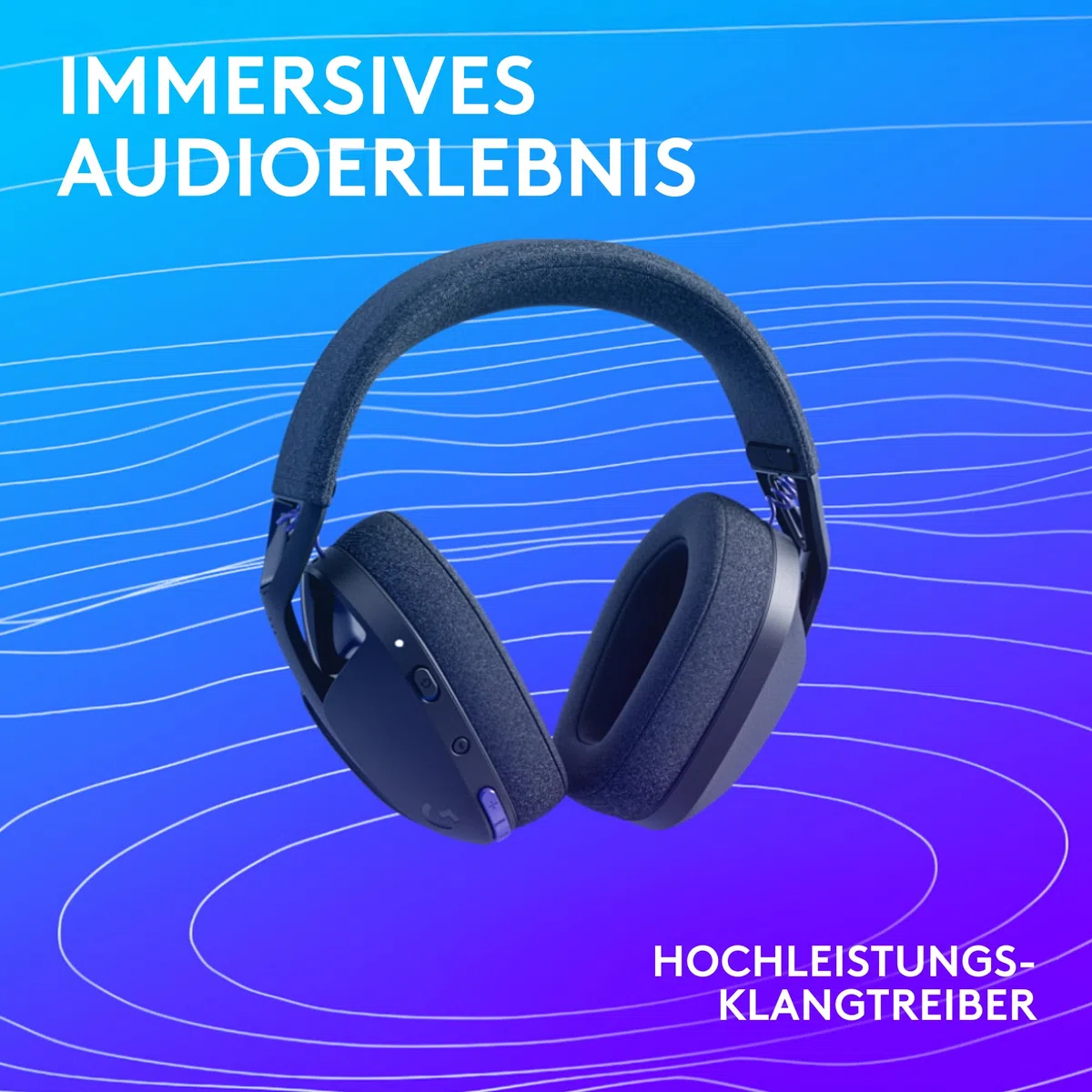 Logitech G G321 Lightspeed kabelloses Bluetooth-Gaming-Headset, dynamischer Komfort und Passform, 16-kHz-Schwingmikrofon, über 20 Std. Akkulaufzeit, PC, PS4, PS5, Nintendo Switch, Mobilgerät – Schwarz