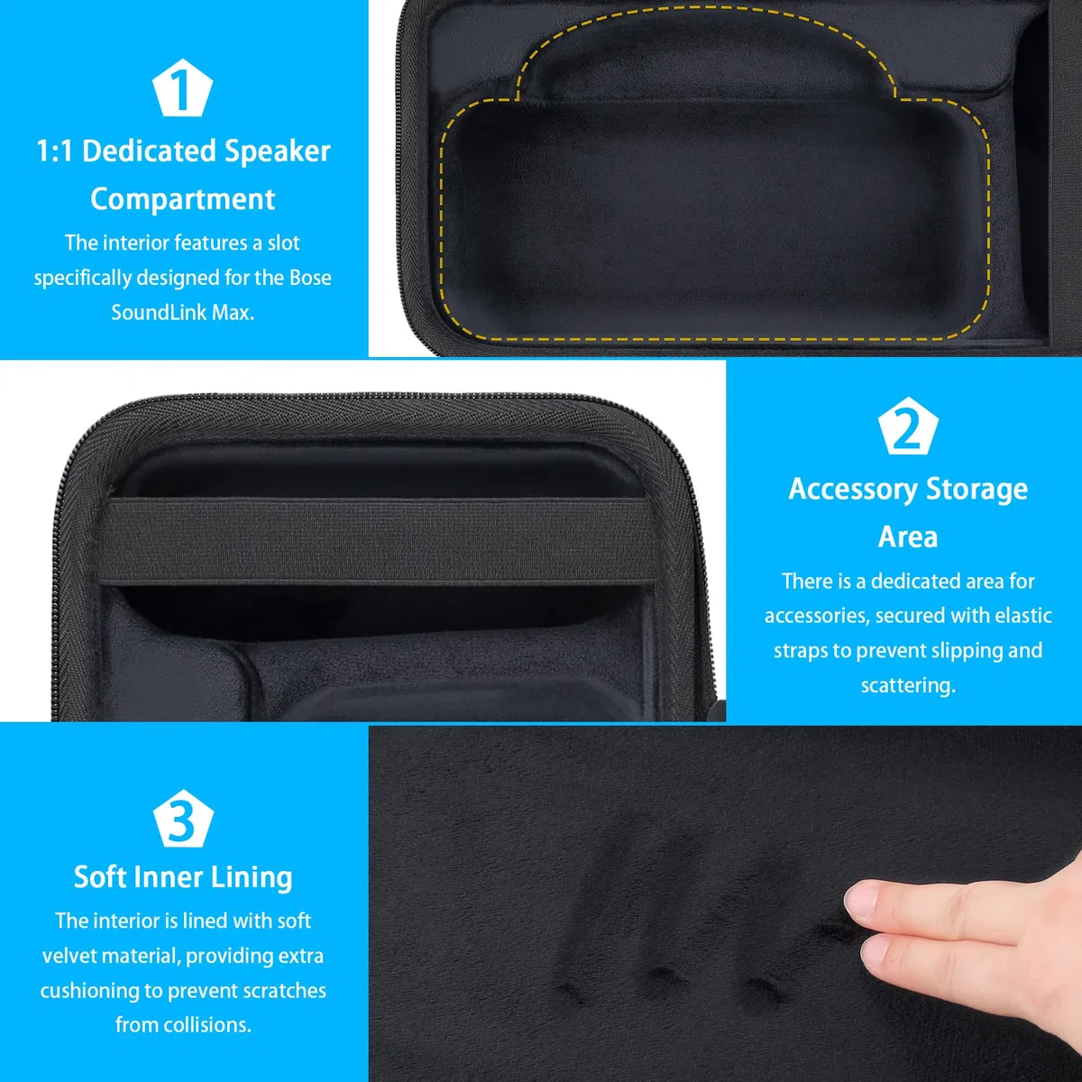 co2CREA Harte Tasche für Bose SoundLink Max Tragbaren Bluetooth-Lautsprecher Case Etui Tragetasche