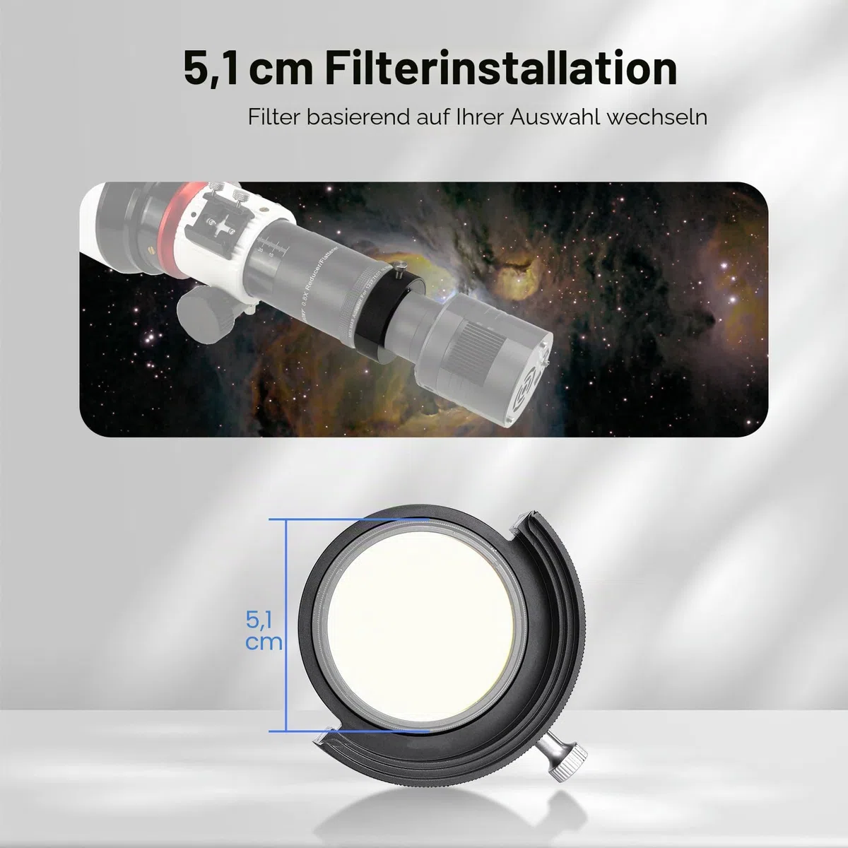 Svbony SV226 2" Filterschubladenhalter für Teleskope, M48x0,75 Gewinde, Antioxidations Teleskopzubehör für den Austausch des Filterschubladenhalters, Anti-Lichtleckage für Deep Sky Astrofotografie