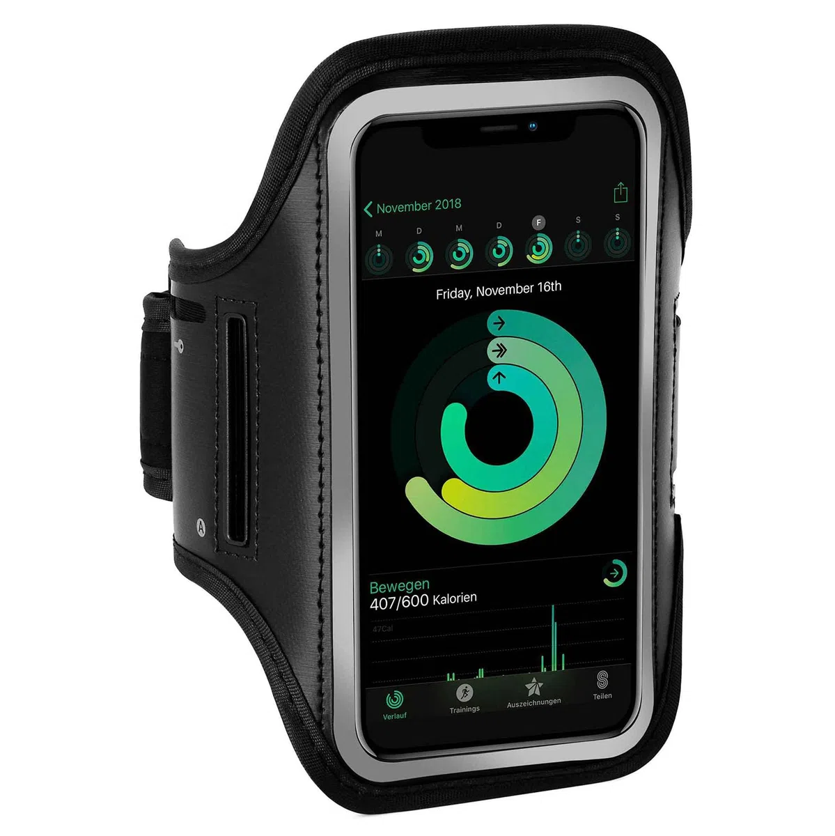 ONEFLOW Workout Case für iPod Touch (5. Generation) Sportarmband zum Joggen mit Touch Fenster, Handy Armband für Sport und Outdoor, Handyhalterung für den Arm, Lauftasche Jogging, Schwarz
