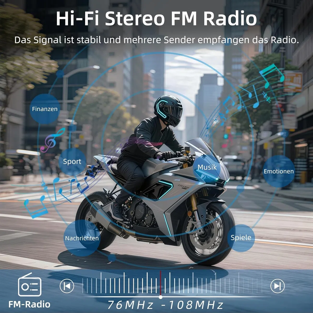X2 Motorrad Intercom,Helm Headset, Motorrad Bluetooth Headset für bis zu 4 Motorräder, Headset motorradhelm mit HiFi/Musik Teilen/AI Sprachassistent /IP67 Wasserdicht (1pc)