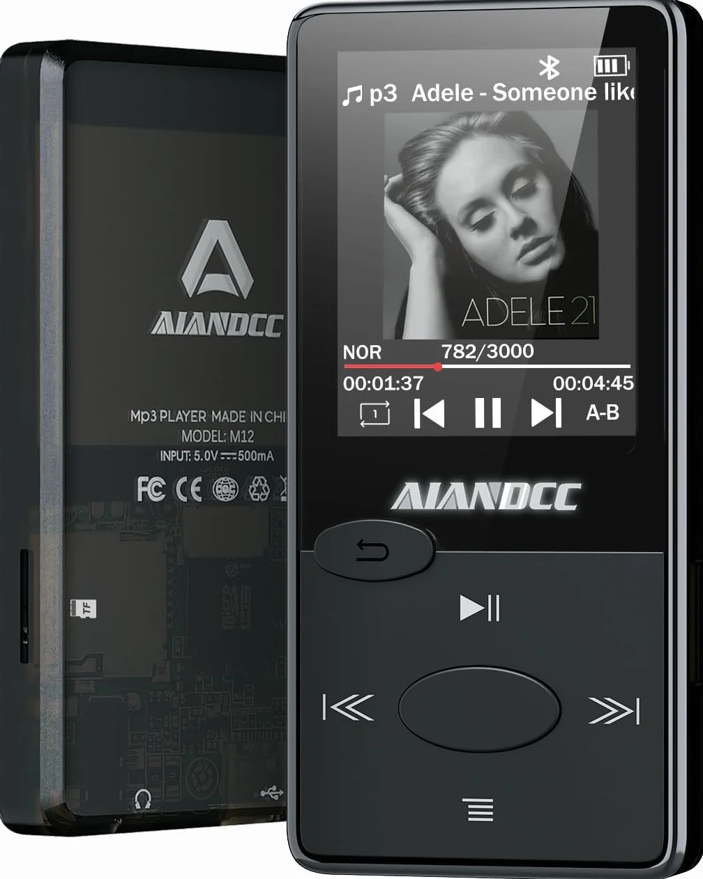 Mp3 Player Bluetooth 5.3 HiFi-Sound, Mp3 Player FM-Radio, Mini Mp3-Player 32G für Kinder und Erwachsene, Inklusive Kopfhörer, kann TF-Karte Einlegen