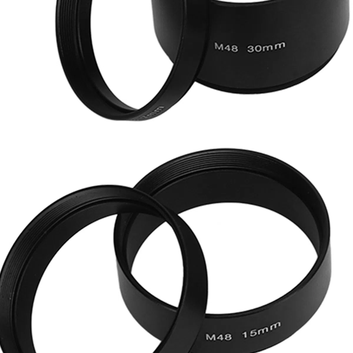 8 PCS M48x0.75 Brennweiten-Verlängerungsrohr-Set, 3 5 7 10 12 15 20 30mm Teleskopverlängerung Zubehör für Astronomische Teleskop Fotografie