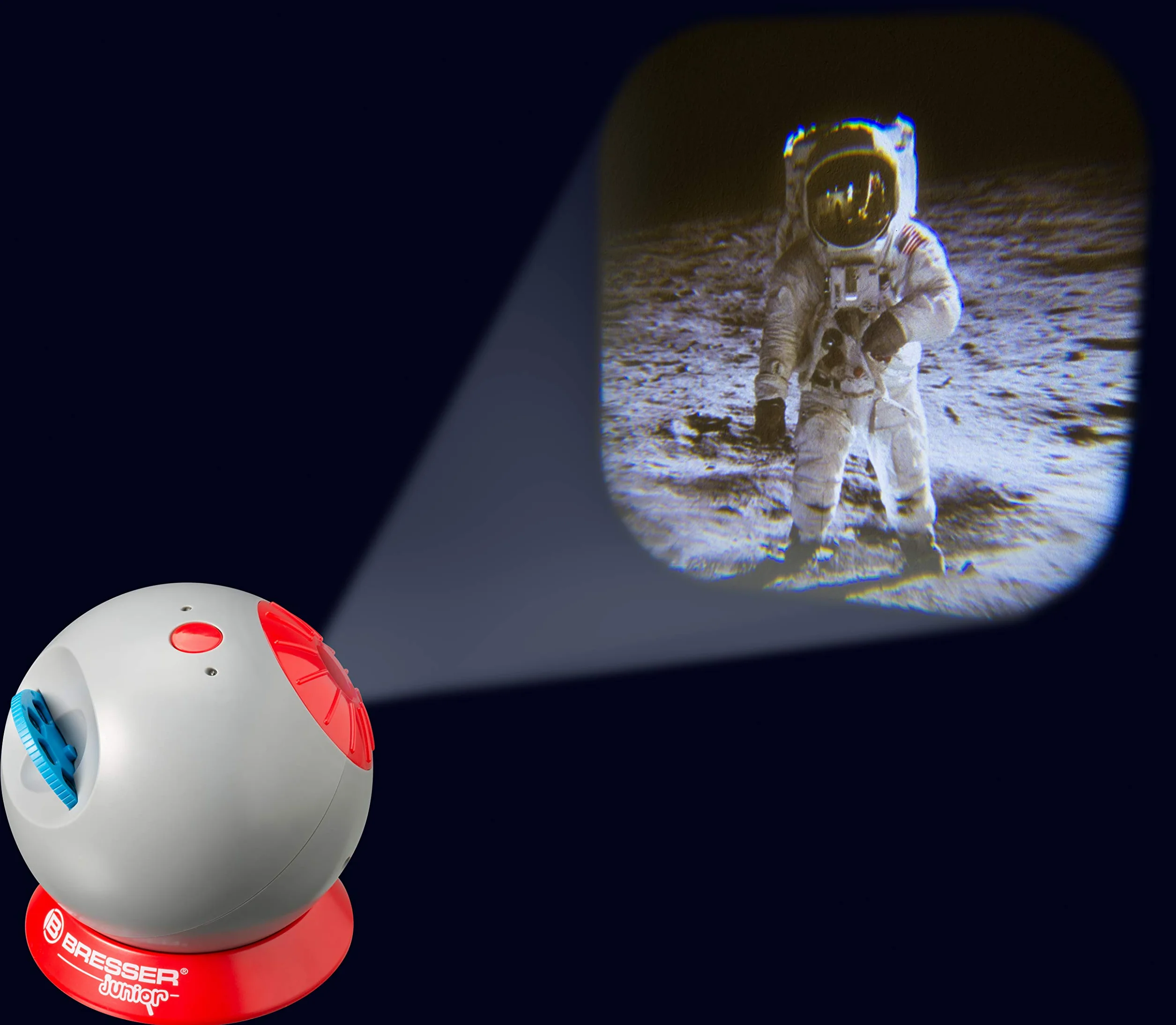 Bresser Junior Science Projektor Maxi für Kinder mit 24 astronomischen Bildern zum projizieren auf eine Wand