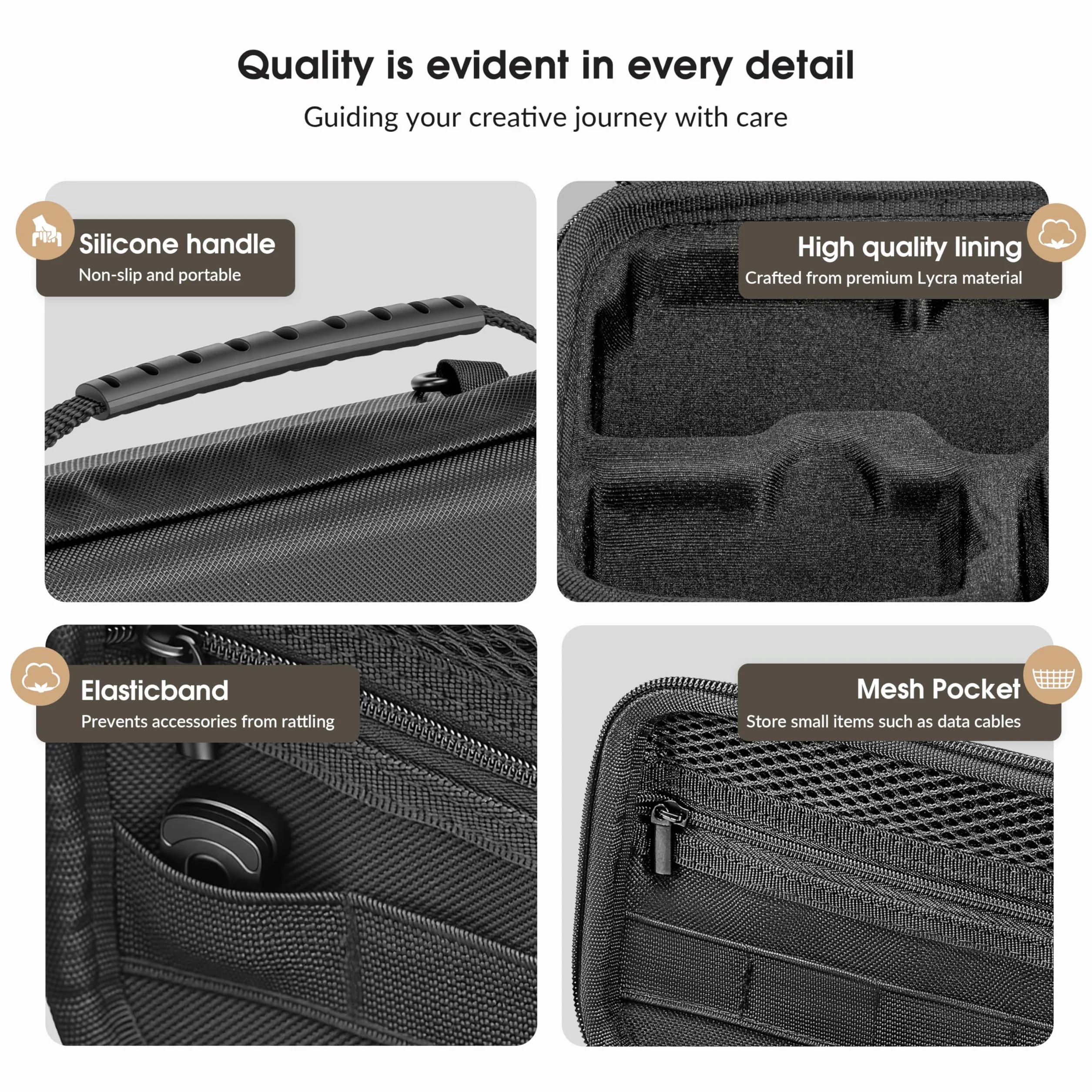 STARTRC PHOTO Schutztasche für DJI Osmo Pocket 4 Kreativ Combo – PU Tragetasche mit Stoßschutz & Tragegriff, für Vlog Reise Outdoor