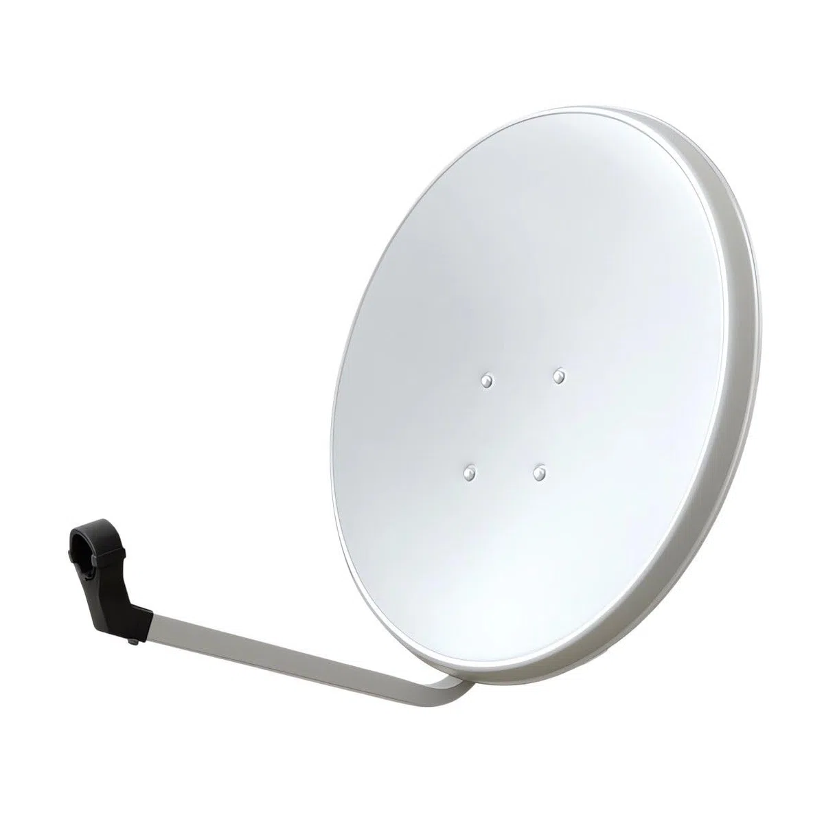 ARLI 60cm HD Sat Anlage Single LNB 1 Teilnehmer lichtgrau UHD 4K + 2X F-Stecker FullHD