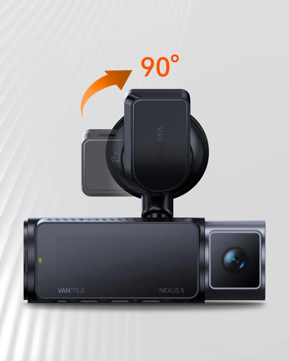 VANTRUE N5/N4 Pro Auto Dashcam Kamera Saugnapf Halterung mit USB-C Port und GPS Melder (Geschwindigkeit, Position,Route)