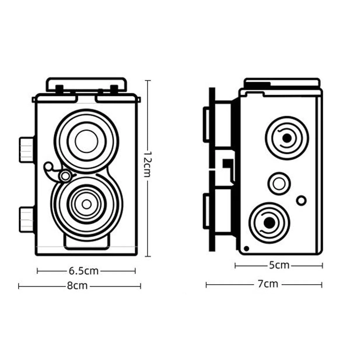 TLR-Kamera 35-mm-Film Twin Lens Reflex Kit, Dual-Objektiv-Filmkamera DIY Klassische Retro-Doppelreflexfilmkamera TLR-Kamera für 35-mm-135-Film